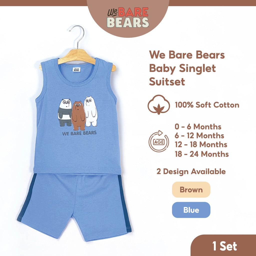 We Bare Bears Baby Boy Singlet with Short Pants Suit Set 30477