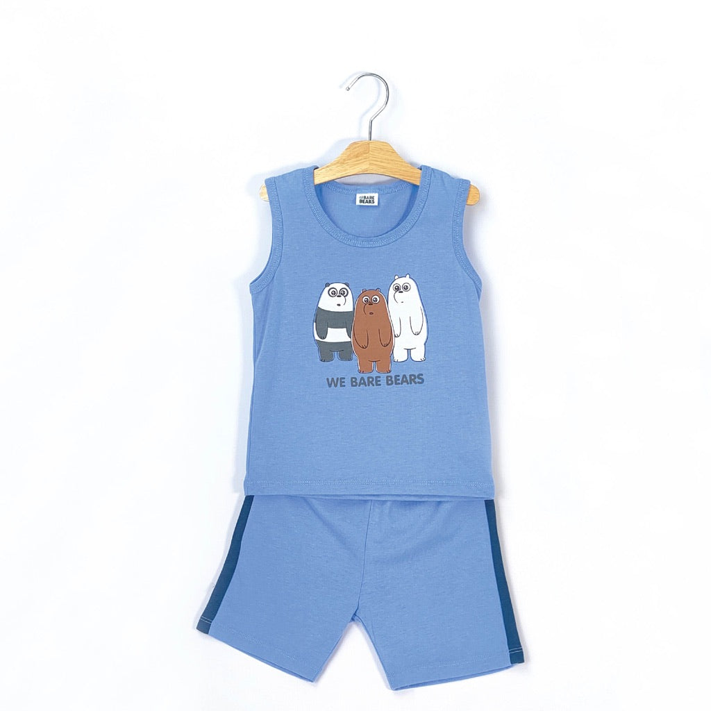 We Bare Bears Baby Boy Singlet with Short Pants Suit Set 30477