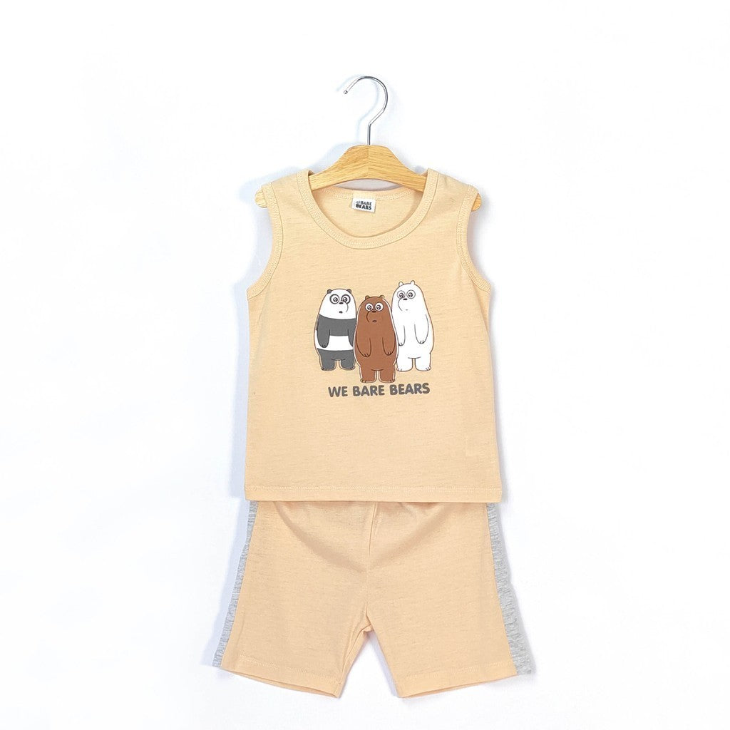 We Bare Bears Baby Boy Singlet with Short Pants Suit Set 30477