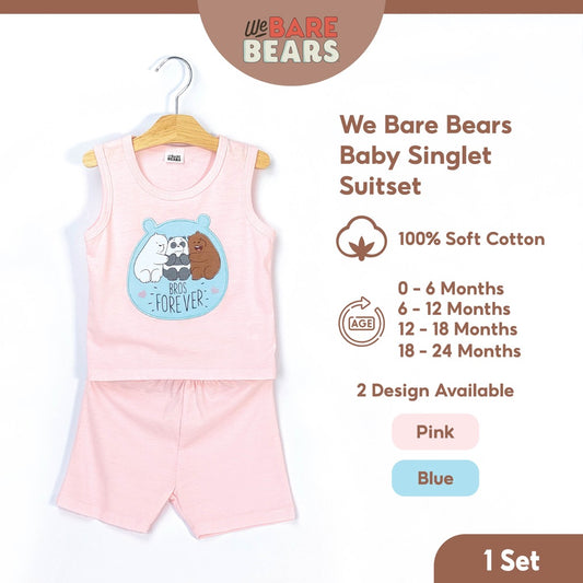 We Bare Bears Baby Boy / Girl Singlet with Short Pants Suit Set30476