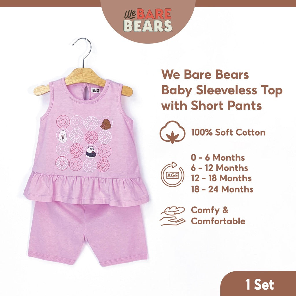 We Bare Bears Baby Girl Singlet with Short Pants Suit Set 30001