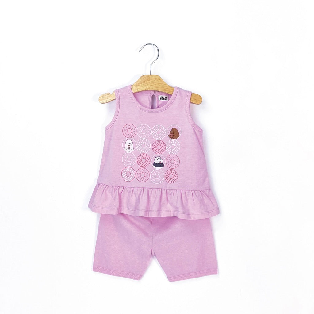 We Bare Bears Baby Girl Singlet with Short Pants Suit Set 30001