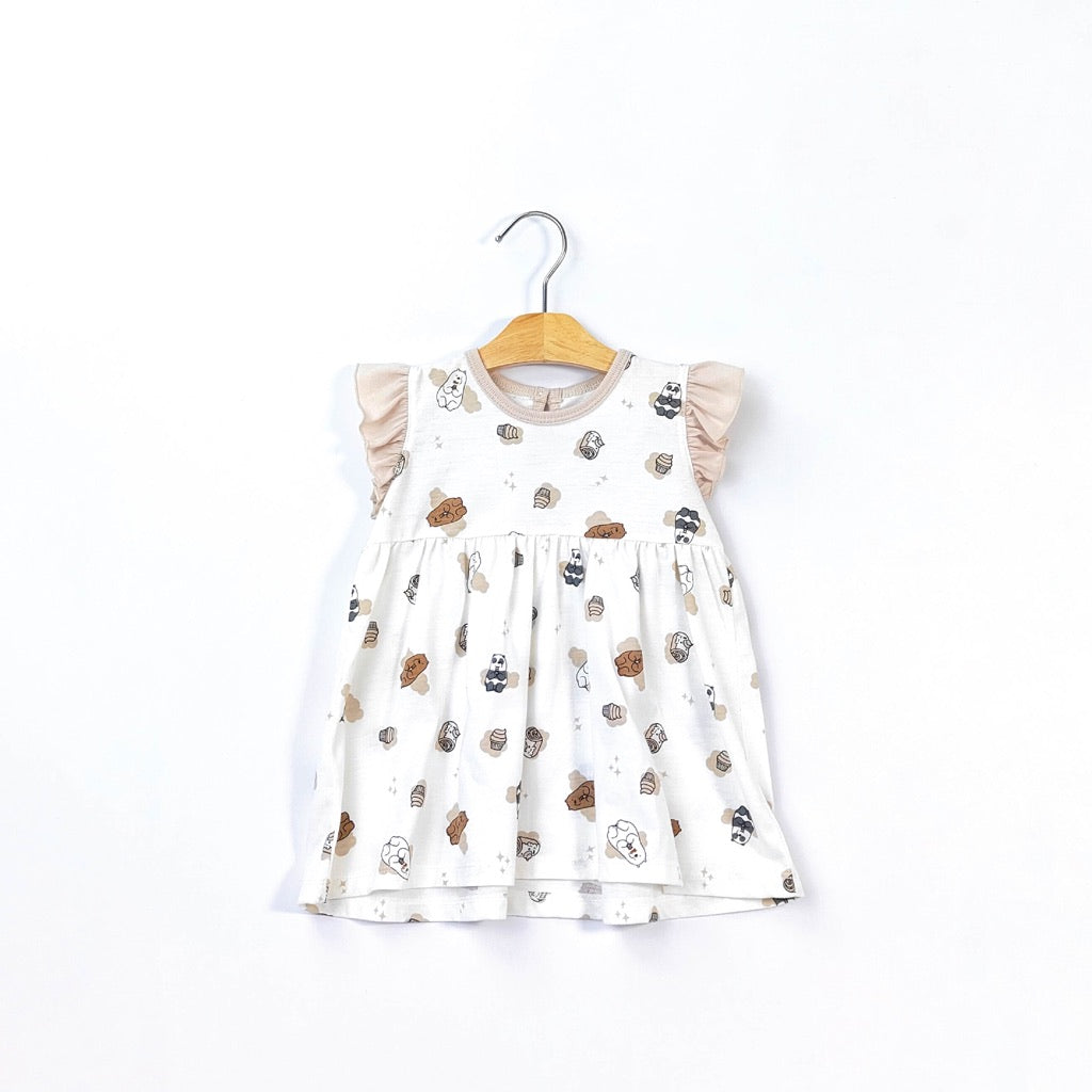 We Bare Bears Baby Girl Sleeveless Knit Dress With Panty 30035