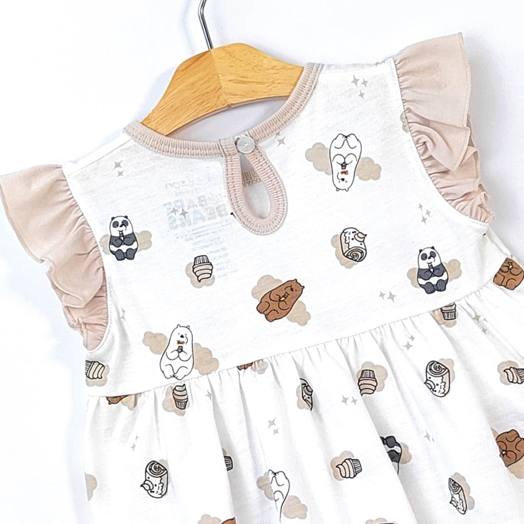 We Bare Bears Baby Girl Sleeveless Knit Dress With Panty 30035