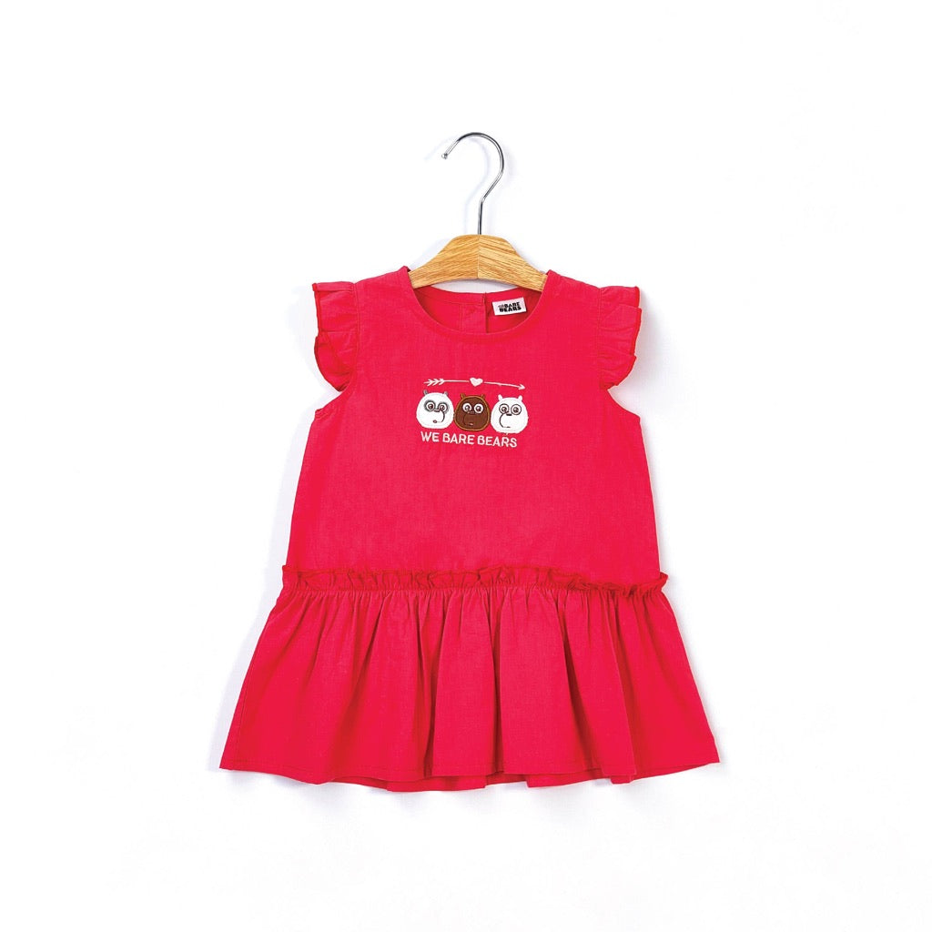 We Bare Bears Baby Girl Sleeveless Knit Dress With Panty 30157