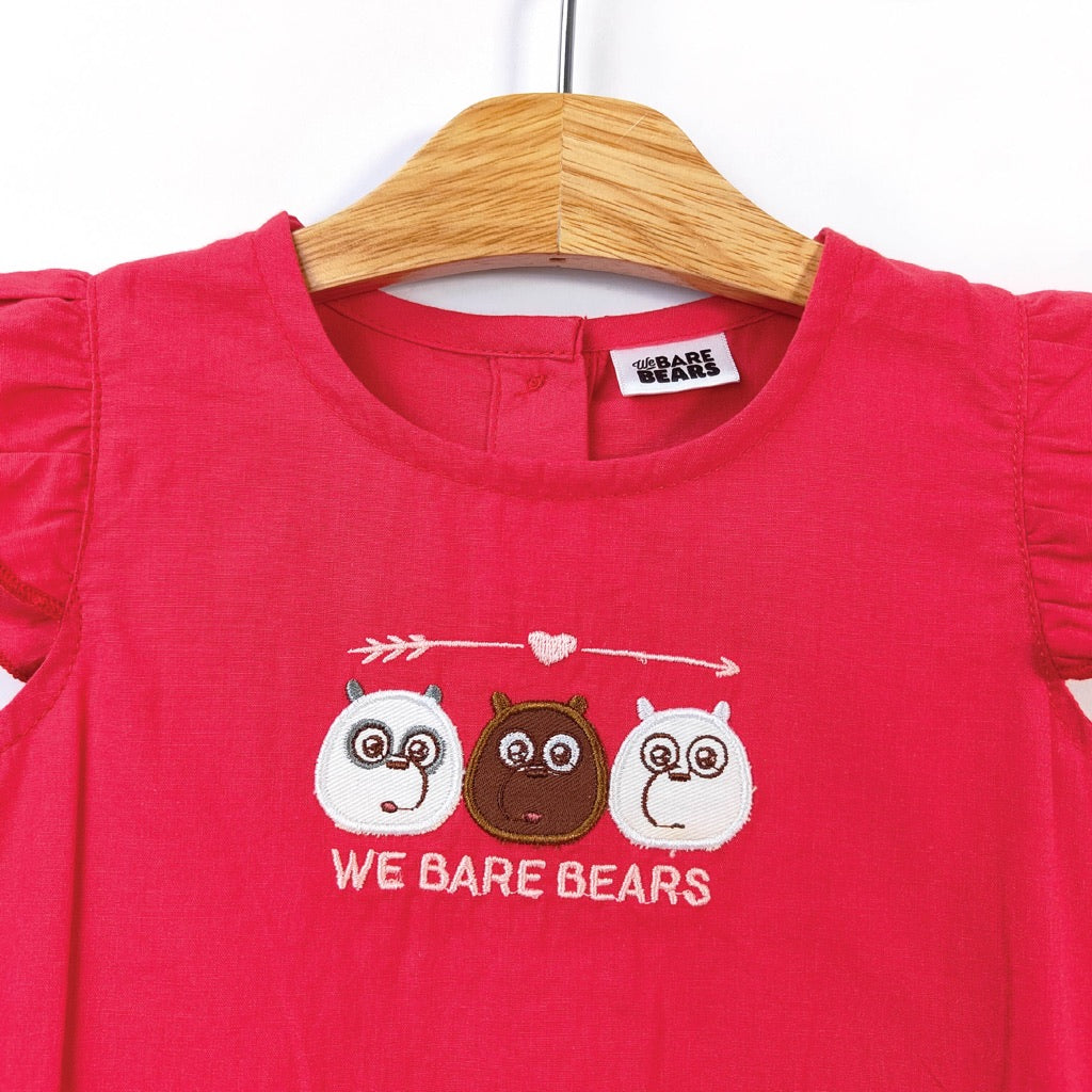 We Bare Bears Baby Girl Sleeveless Knit Dress With Panty 30157