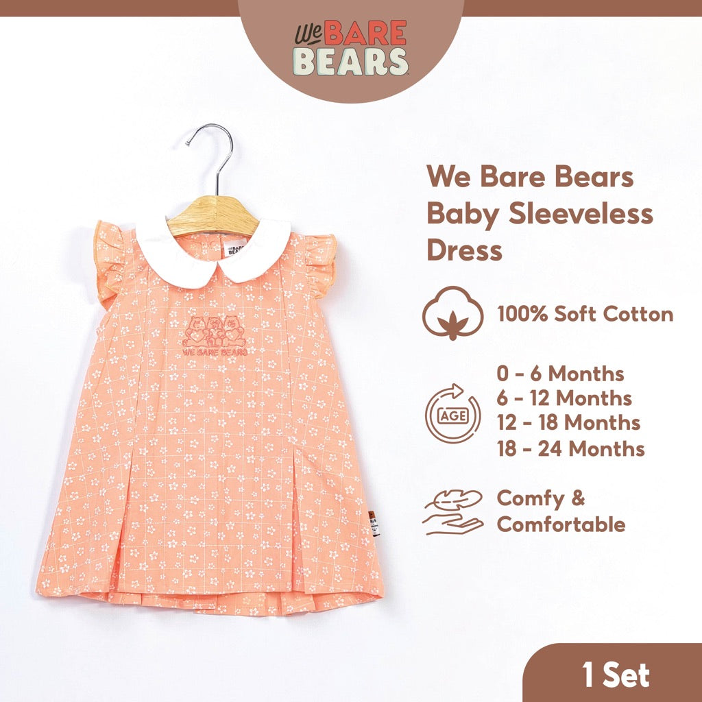 We Bare Bears Baby Girl Sleeveless Knit Dress 30158