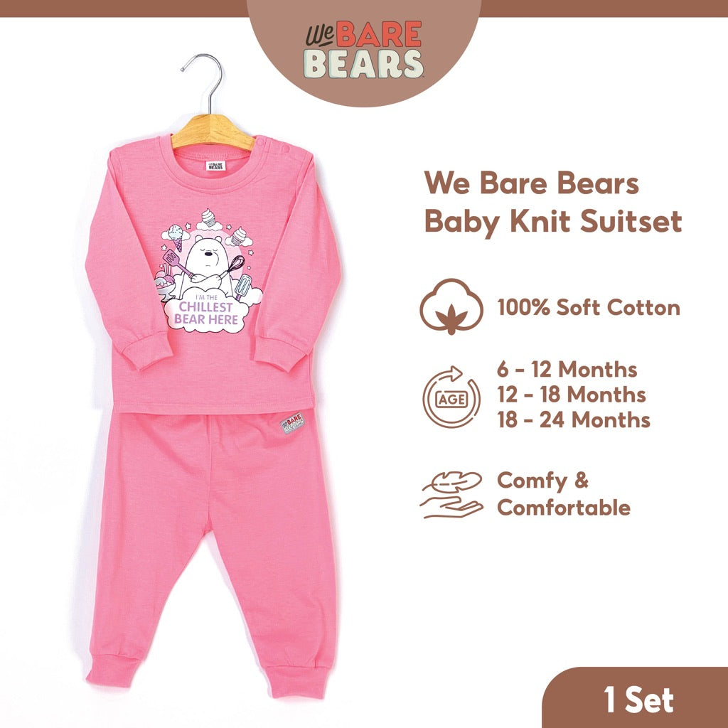 We Bare Bears Baby Girl Pyjamas Long Sleeve with Long Pants Suit Set 30096