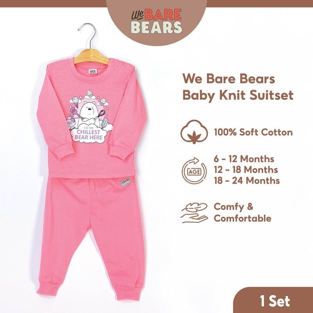 We Bare Bears Baby Girl Pyjamas Long Sleeve with Long Pants Suit Set 30096