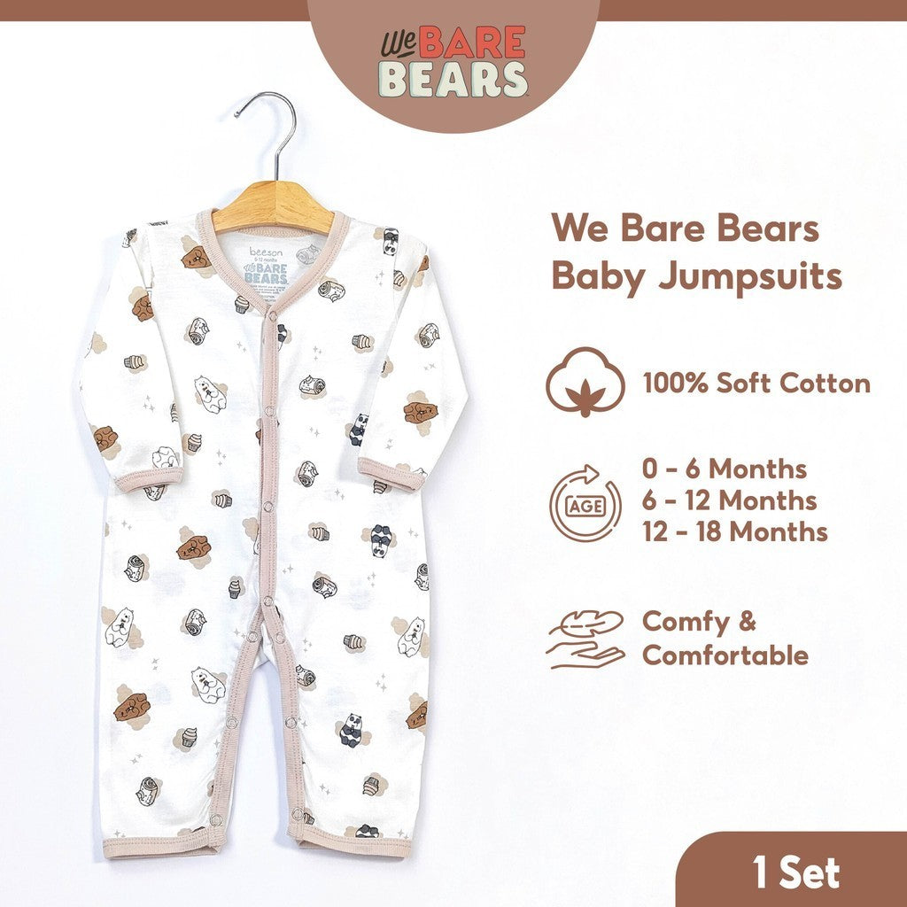 We Bare Bears Baby Boy Long Sleeve Jumpsuit 30034