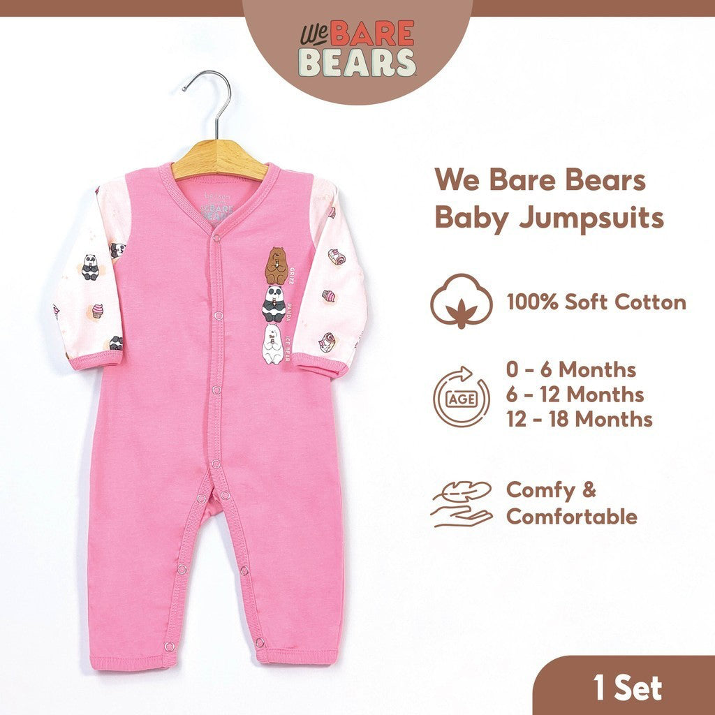 We Bare Bears Baby Girl Long Sleeve Jumpsuit 30049 30049 Pink 0 6 months