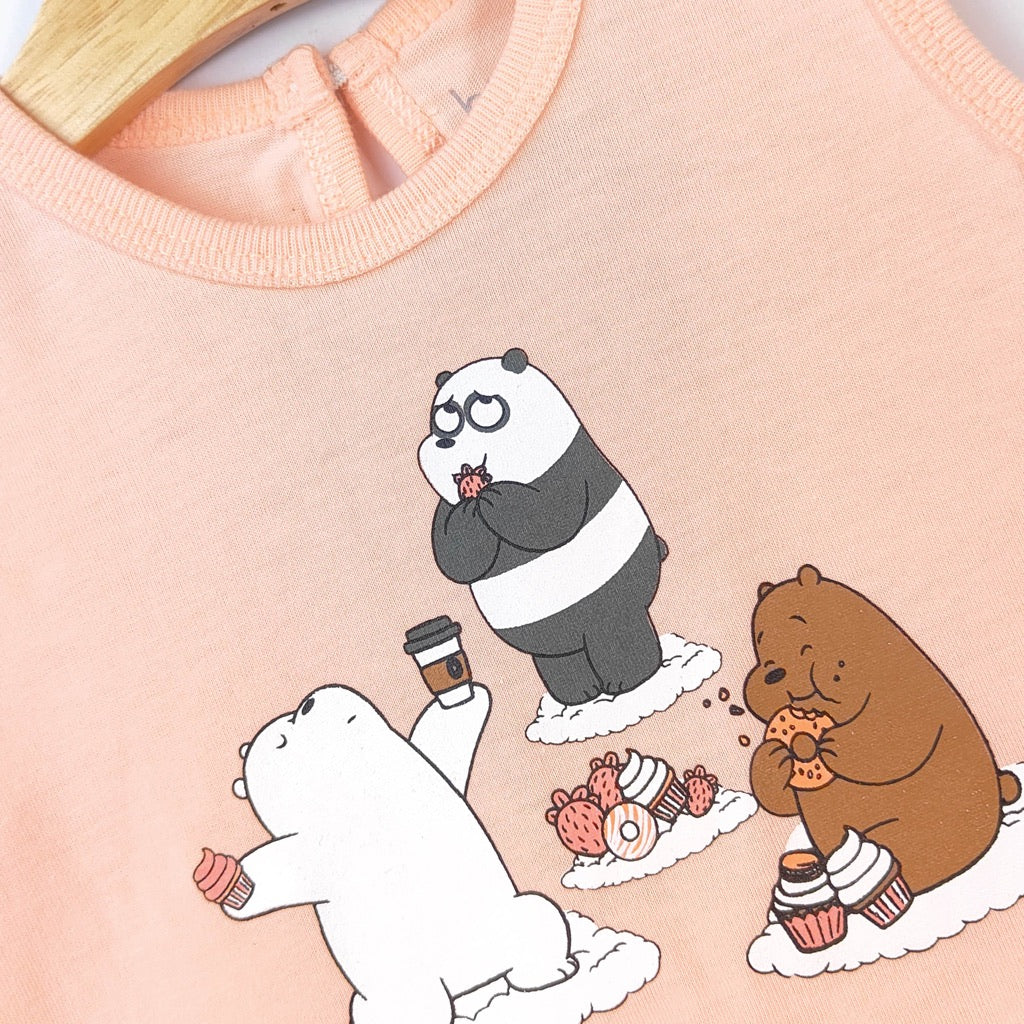 We Bare Bears Baby Girl Singlet with Short Pants Suit Set 30025 30038