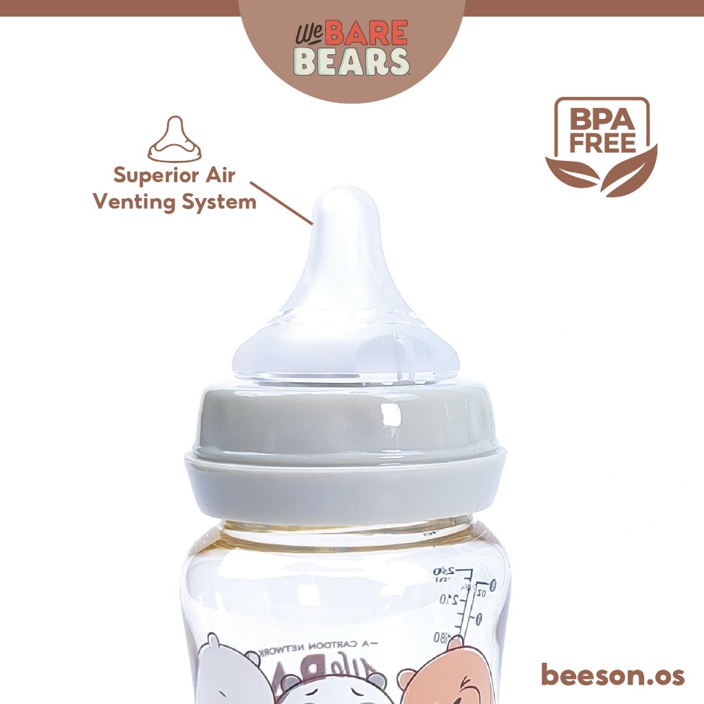 We Bare Bears 8oz/240ml Ultra Premium PPSU Wide Neck Feeding Bottle 30449