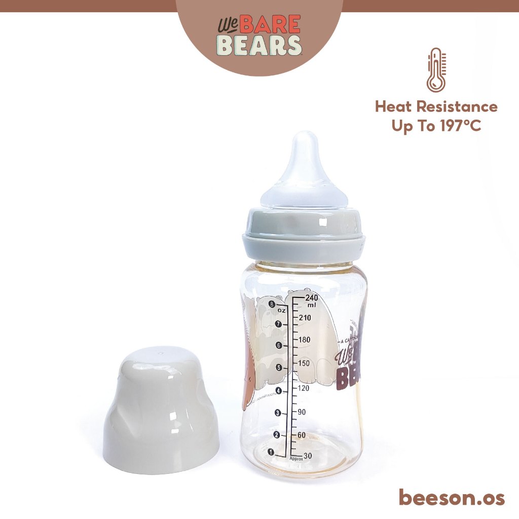 We Bare Bears 8oz/240ml Ultra Premium PPSU Wide Neck Feeding Bottle 30449