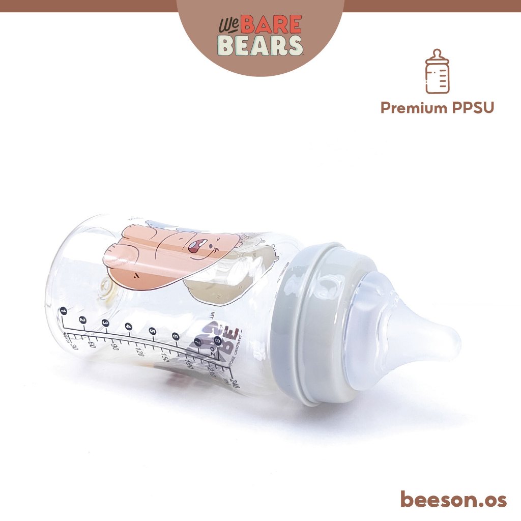 We Bare Bears 8oz/240ml Ultra Premium PPSU Wide Neck Feeding Bottle 30449