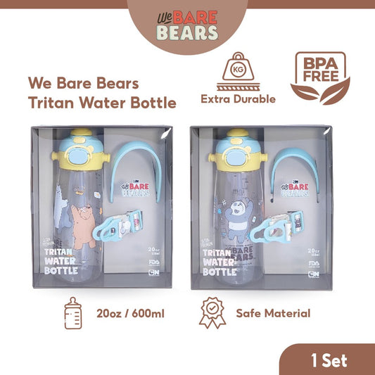 We Bare Bears 20oz/600ml Kids Ultra Premium Tritan Water Bottle With Handle & Strap 30441