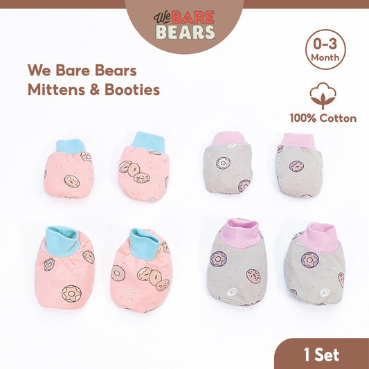 We Bare Bears 2in1 Newborn Baby Mittens & Botties Set 30000 30013