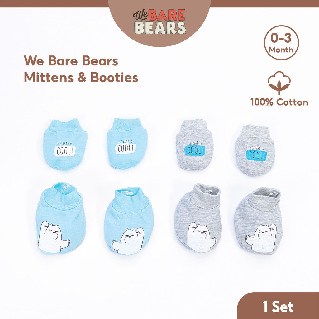 We Bare Bears 2in1 Newborn Baby Mittens & Botties Set 30115