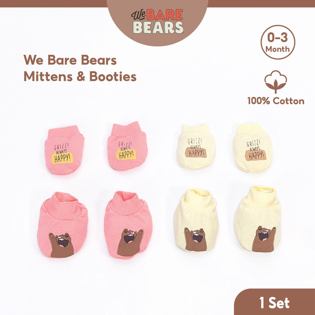 We Bare Bears 2in1 Newborn Baby Mittens & Botties Set 30116