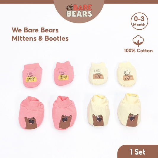 We Bare Bears 2in1 Newborn Baby Mittens & Botties Set 30116