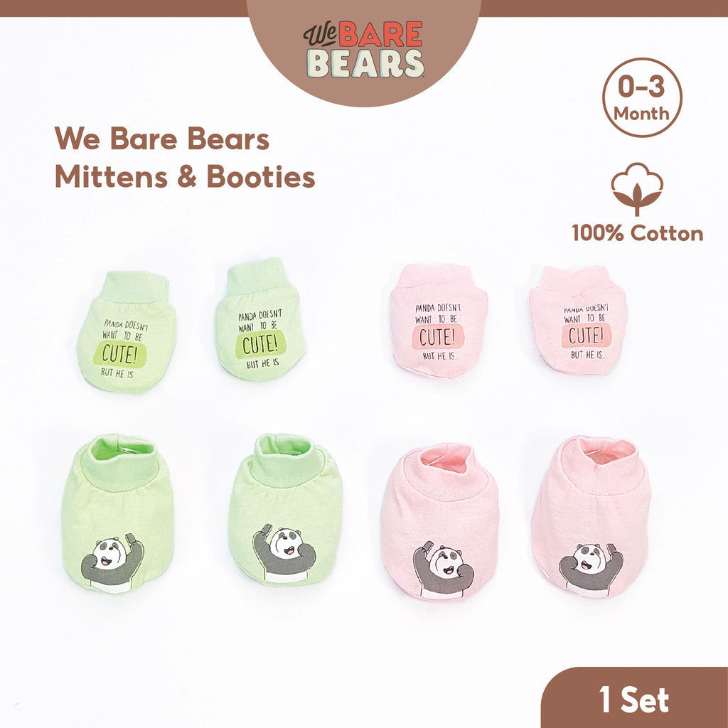 We Bare Bears 2in1 Newborn Baby Mittens & Botties Set 30114