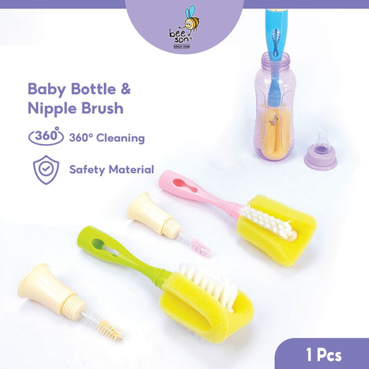 Beeson 2in1 Baby Bottle & Teats Cleaning Sponge Brush 11246