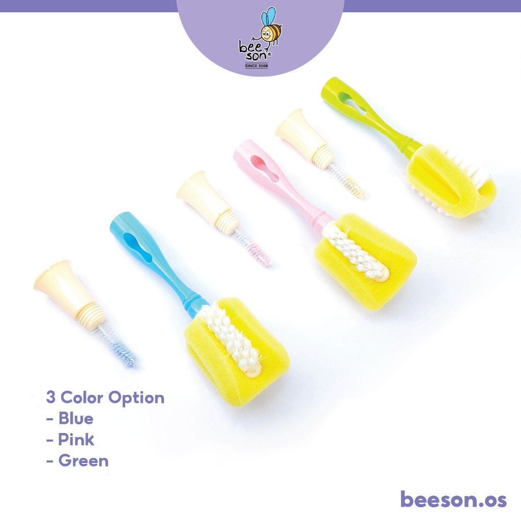 Beeson 2in1 Baby Bottle & Teats Cleaning Sponge Brush 11246