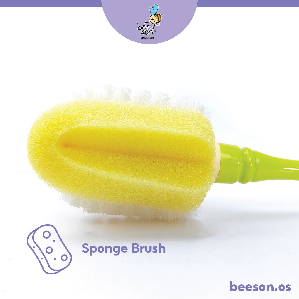 Beeson 2in1 Baby Bottle & Teats Cleaning Sponge Brush 11246