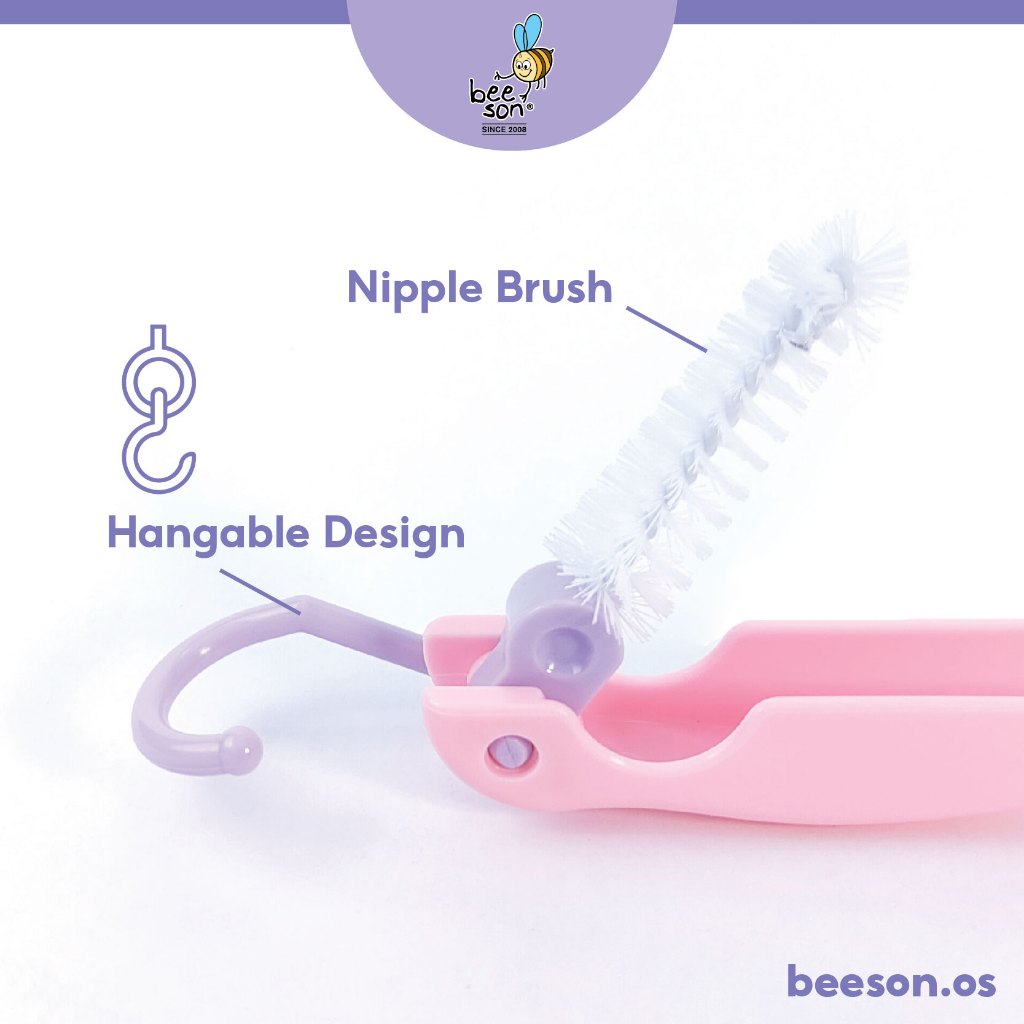 Beeson 2in1 Foldable Baby Bottle & Teats Cleaning Brush 11251