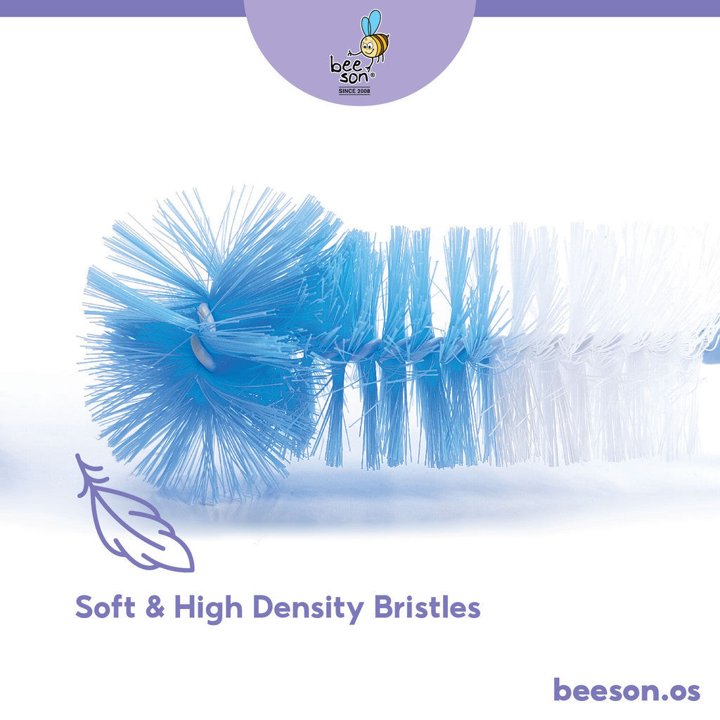 Beeson 2in1 Baby Bottle & Teats Cleaning Brush With 360° Rotating Handle 11232