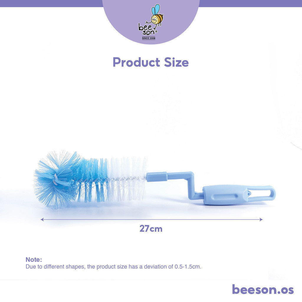 Beeson 2in1 Baby Bottle & Teats Cleaning Brush With 360° Rotating Handle 11232