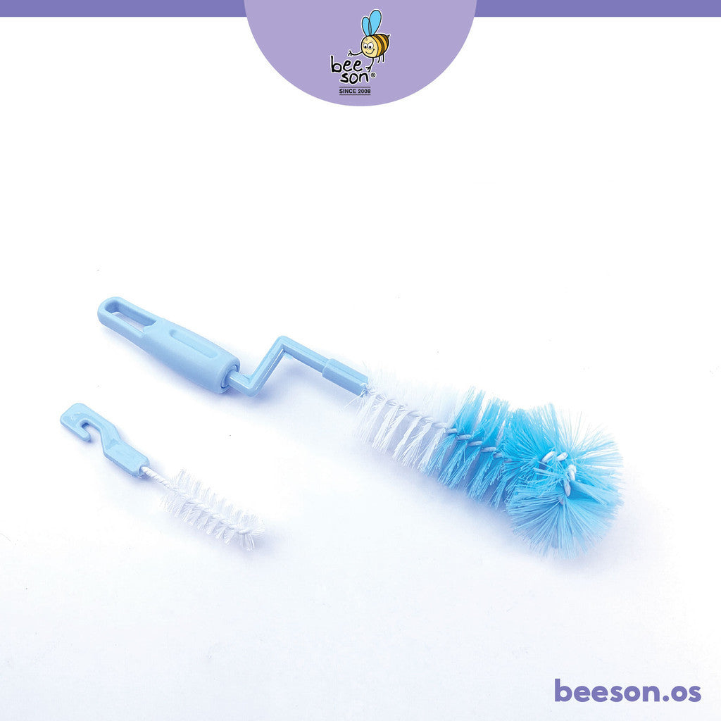 Beeson 2in1 Baby Bottle & Teats Cleaning Brush With 360° Rotating Handle 11232