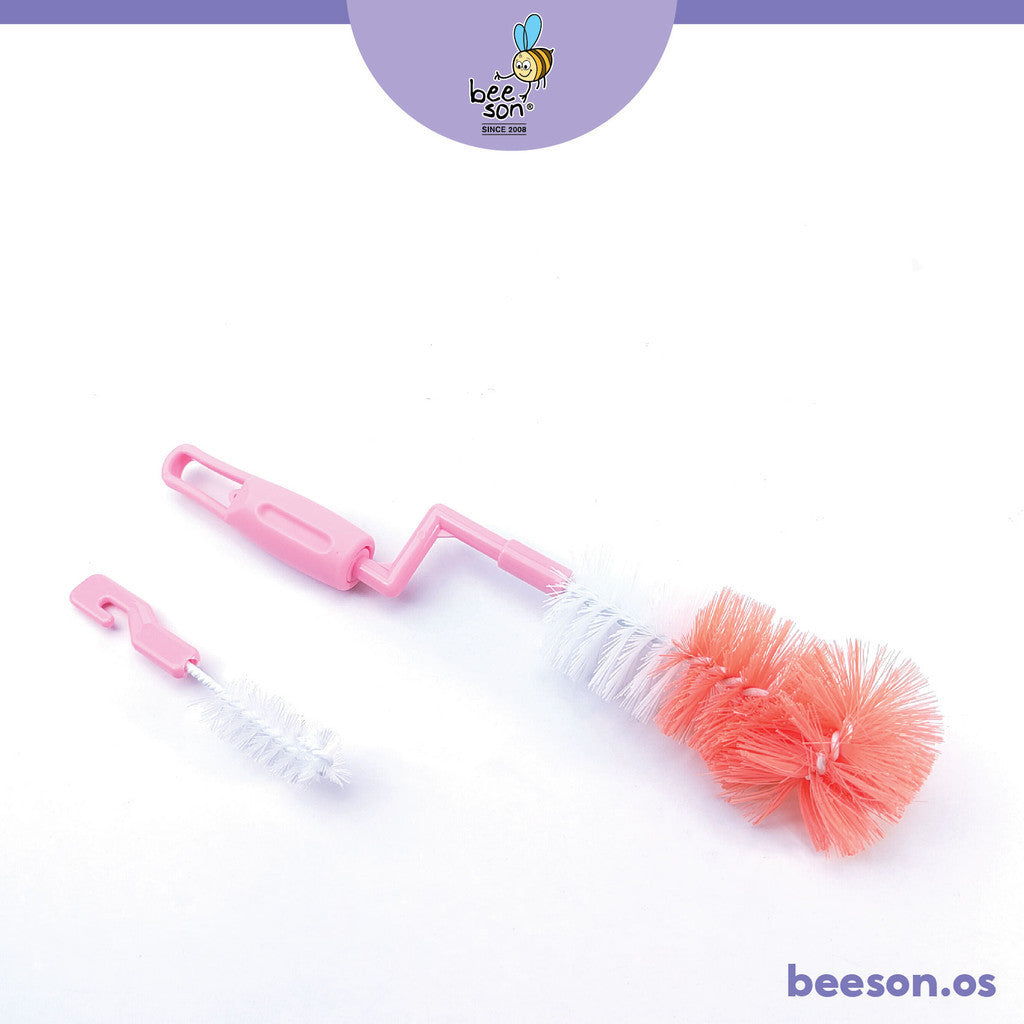 Beeson 2in1 Baby Bottle & Teats Cleaning Brush With 360° Rotating Handle 11232