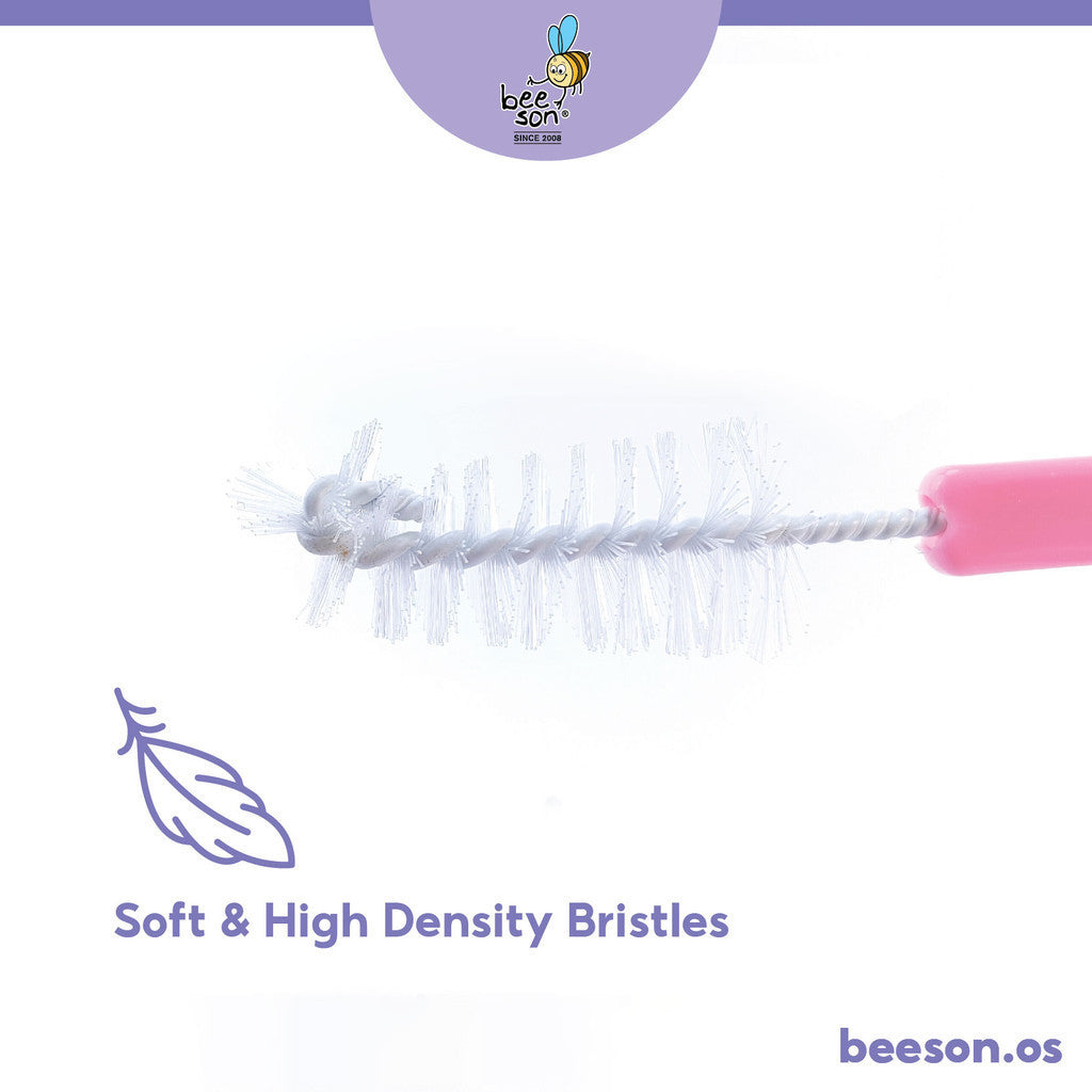 Beeson 2in1 Baby Bottle & Teats Cleaning Brush With Sponge 11234