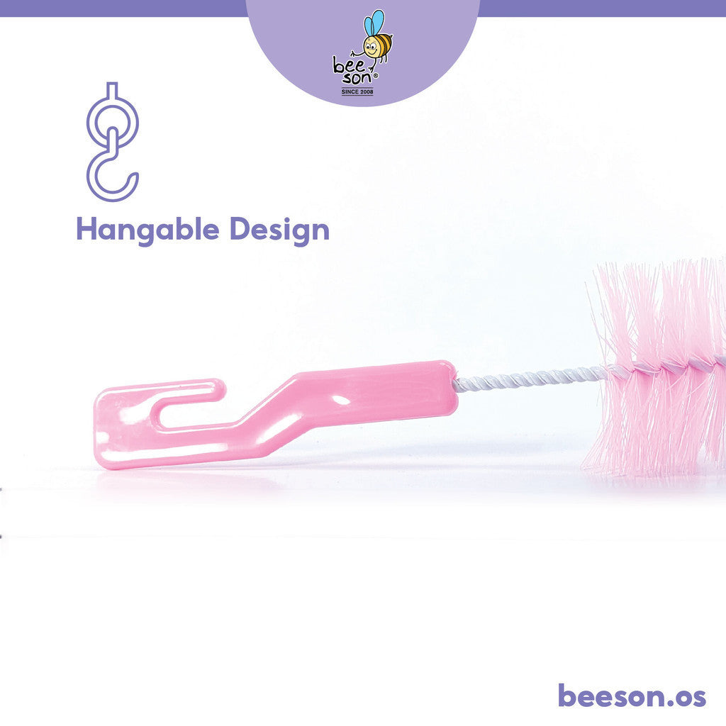 Beeson 2in1 Baby Bottle & Teats Cleaning Brush With Sponge 11234