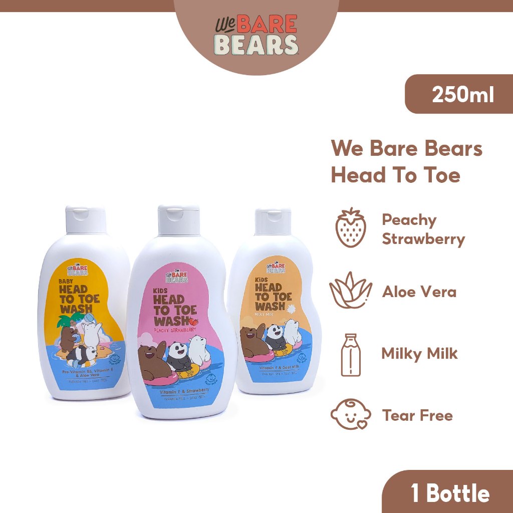 We Bare Bears Kids Head To Toe Wash (250ml) 30490 30492 30494