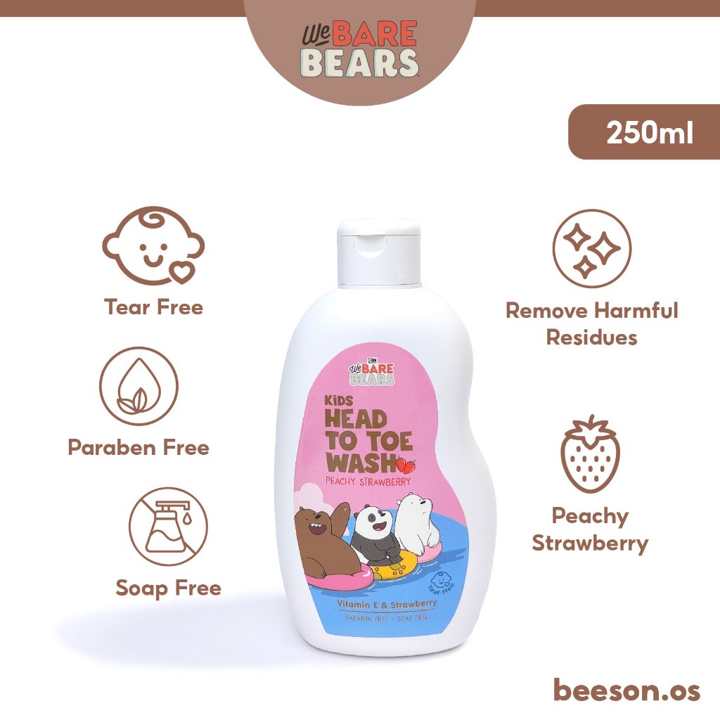 We Bare Bears Kids Head To Toe Wash (250ml) 30490 30492 30494