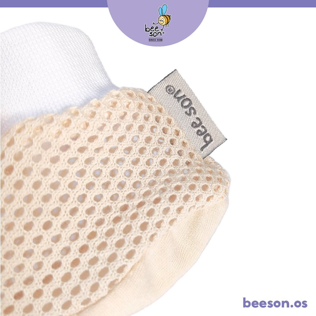 Beeson 3in1 Newborn Baby Eyelet Mittens & Booties Set Mix Colour 10572 AB