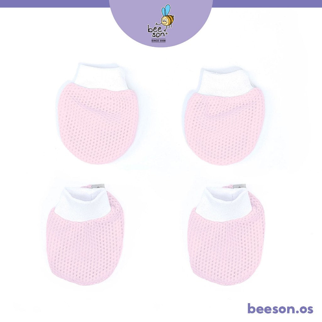 Beeson Newborn Baby Eyelet Mittens & Booties Set 10624 WC