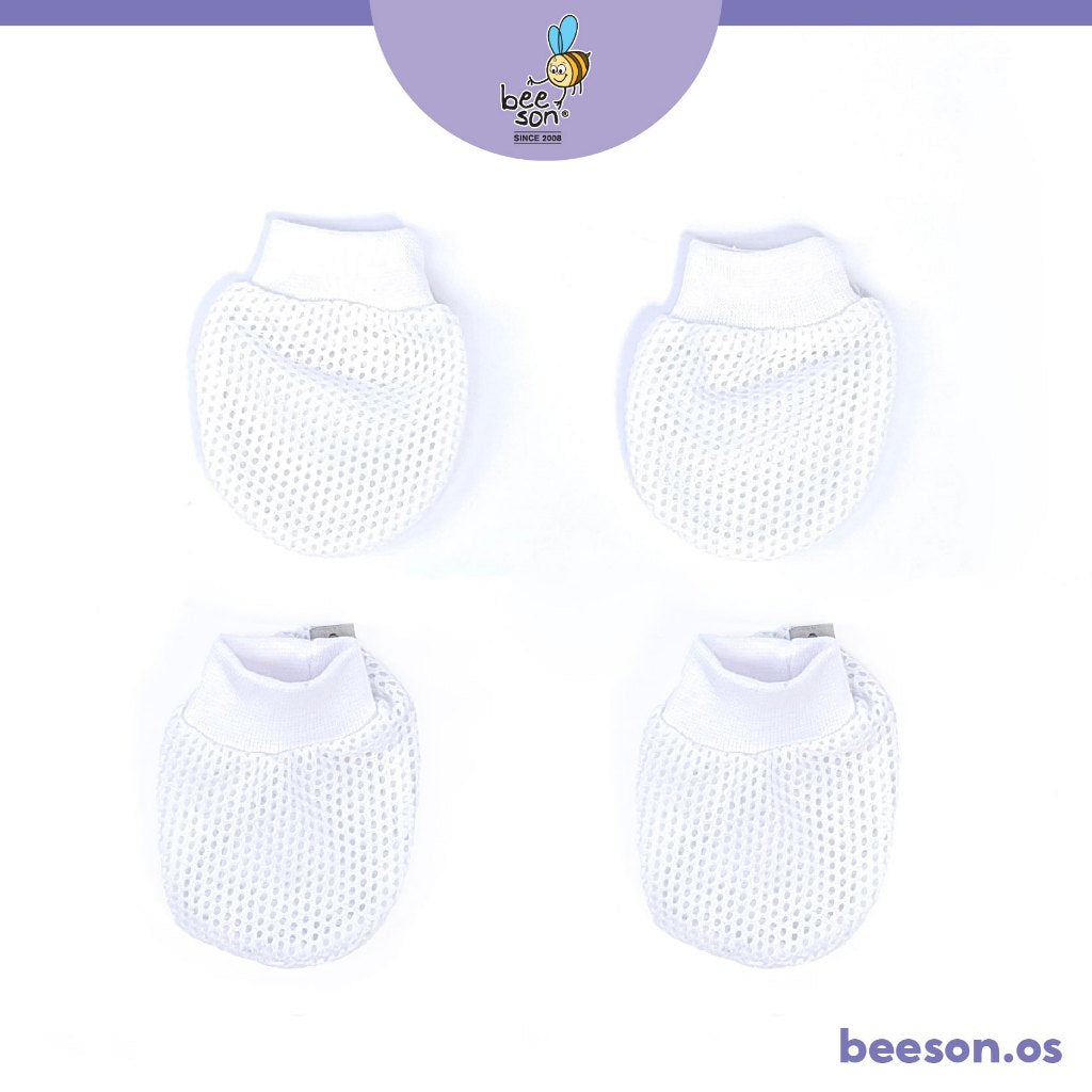 Beeson Newborn Baby Eyelet Mittens & Booties Set 10624 WC