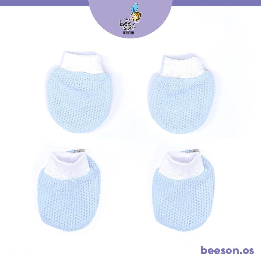 Beeson Newborn Baby Eyelet Mittens & Booties Set 10624 WC