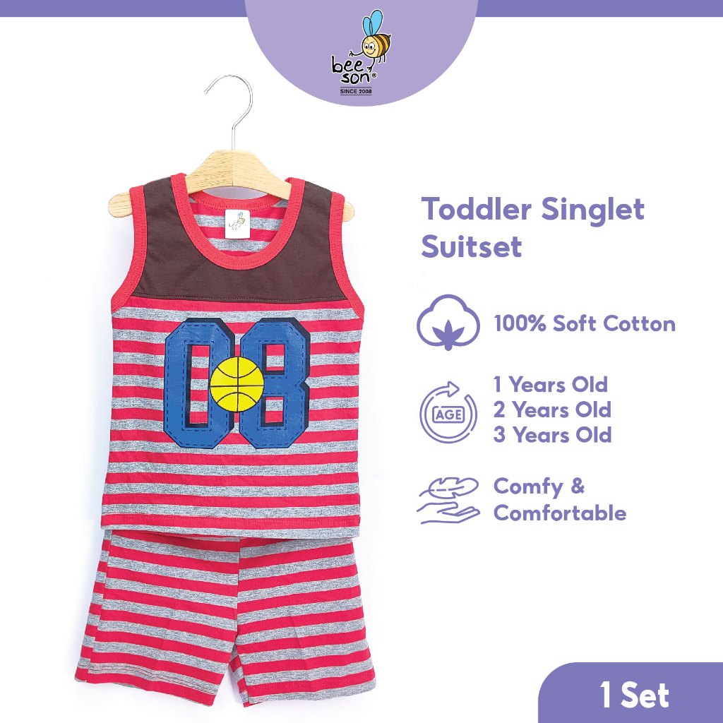 Beeson Toddler Kids Boy Singlet with Short Pants Suit Set 18144