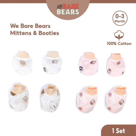 We Bare Bears 2in1 Newborn Baby Mittens & Botties Set 30024 30037