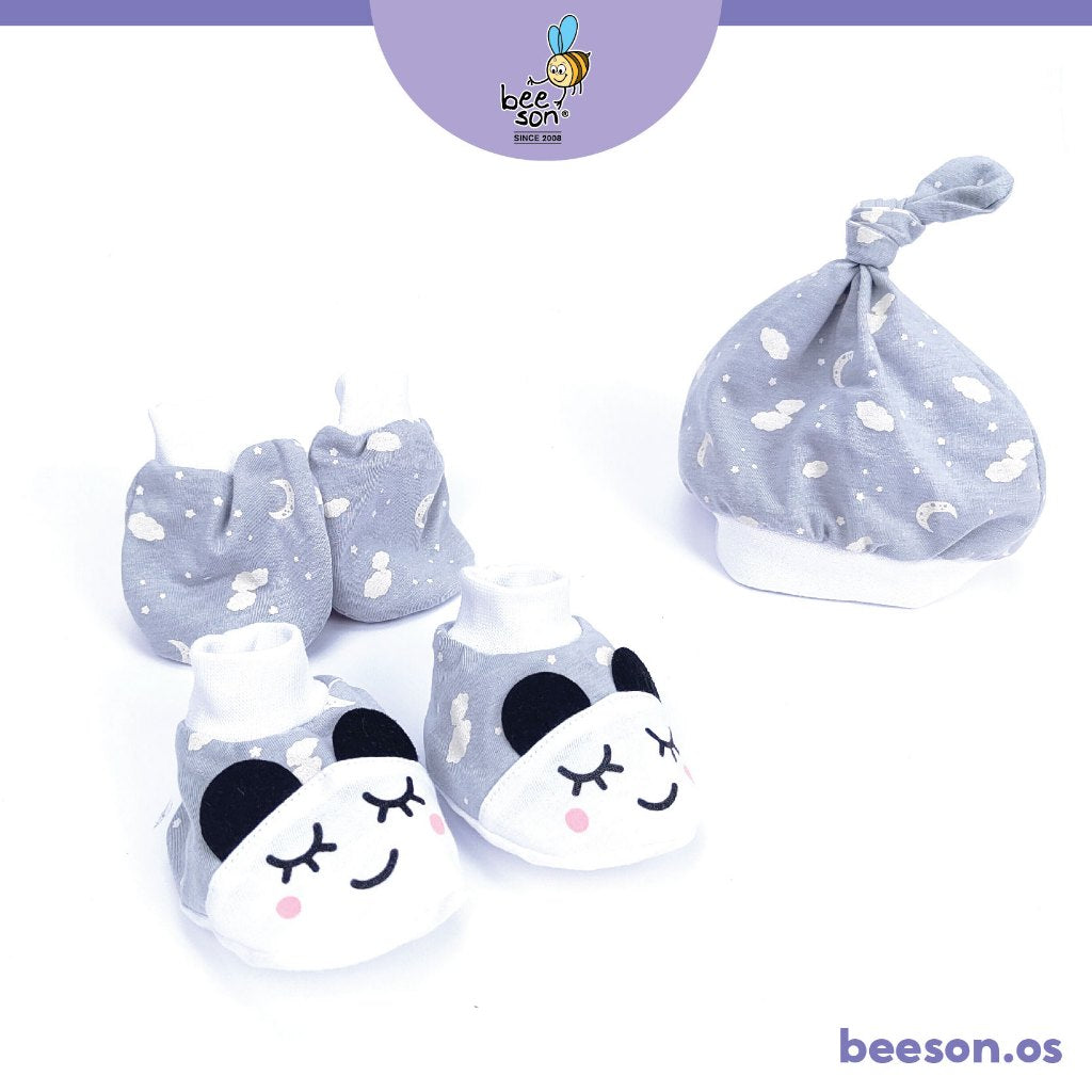 Beeson 3in1 Newborn Mittens & Booties with Bonnet Set 10690