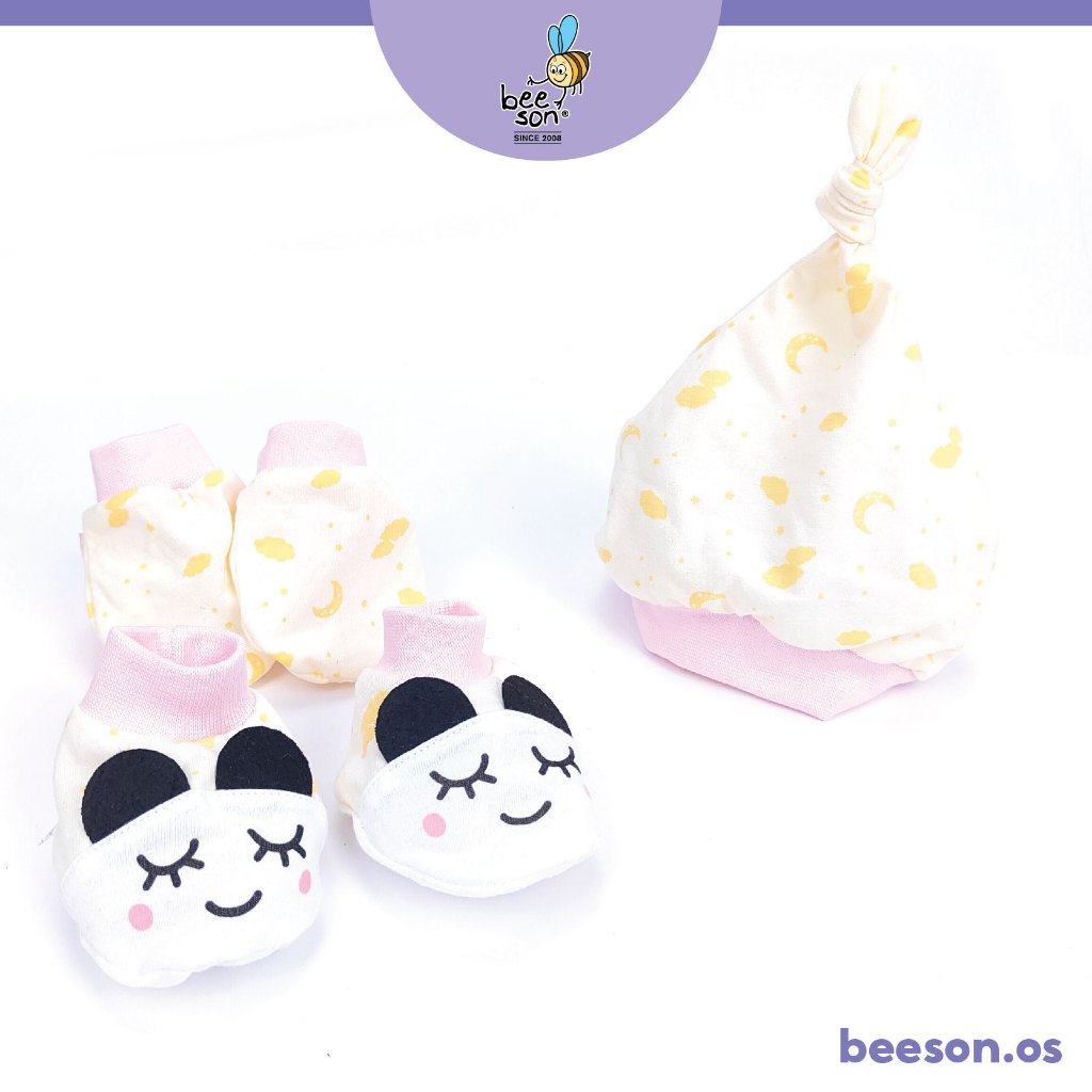 Beeson 3in1 Newborn Mittens & Booties with Bonnet Set 10690