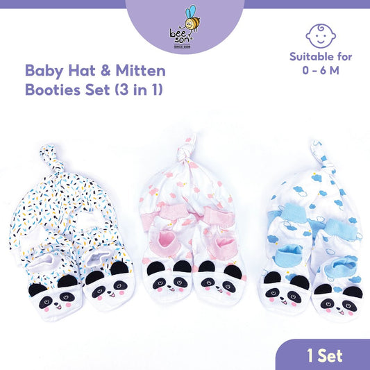 Beeson 3in1 Newborn Mittens & Booties with Bonnet Set 10652 10690