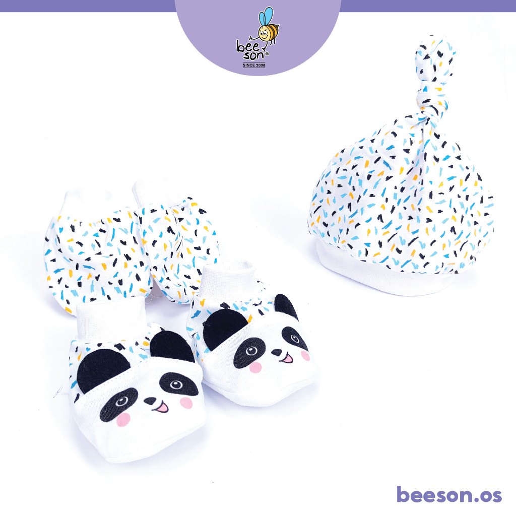 Beeson 3in1 Newborn Mittens & Booties with Bonnet Set 10652 10690