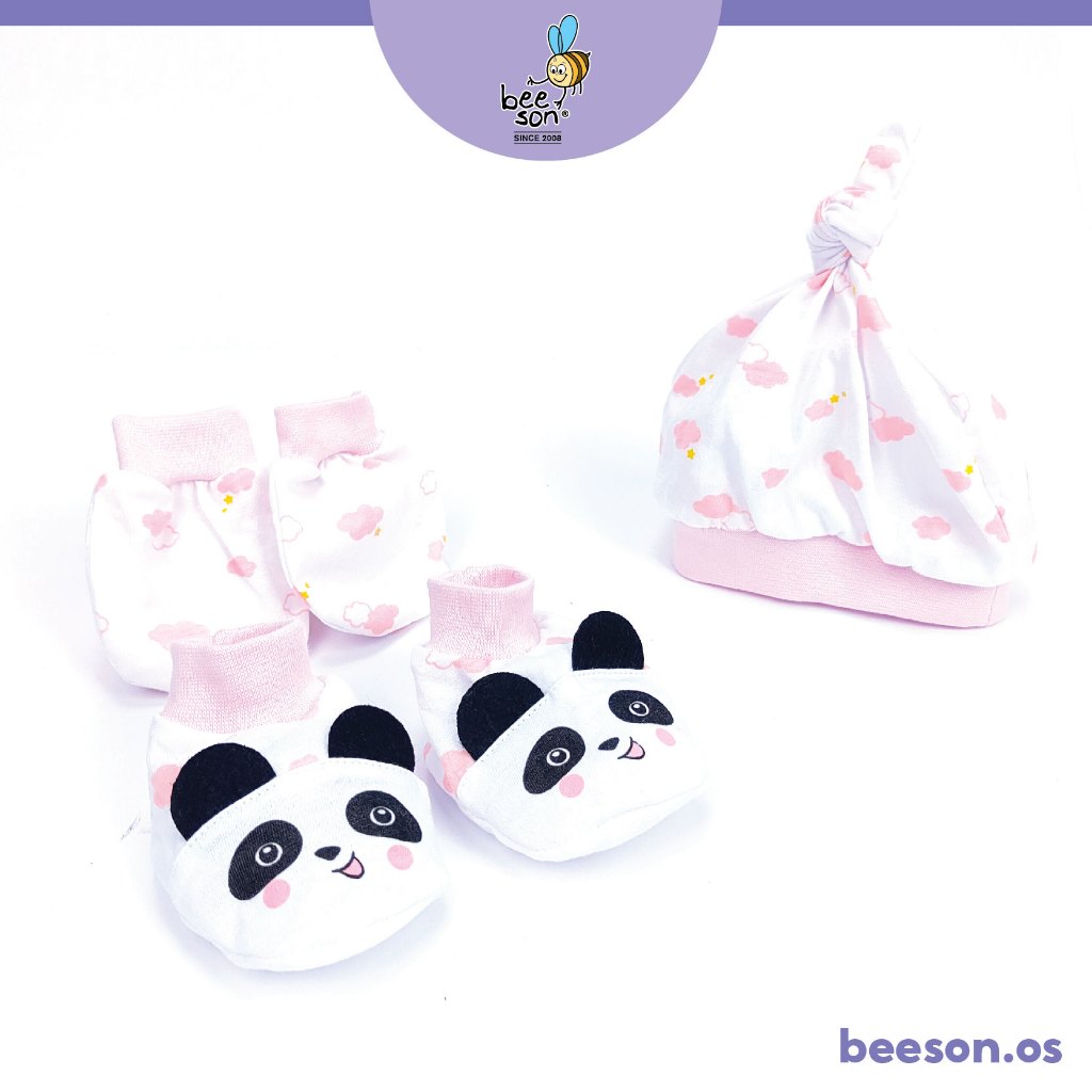 Beeson 3in1 Newborn Mittens & Booties with Bonnet Set 10652 10690