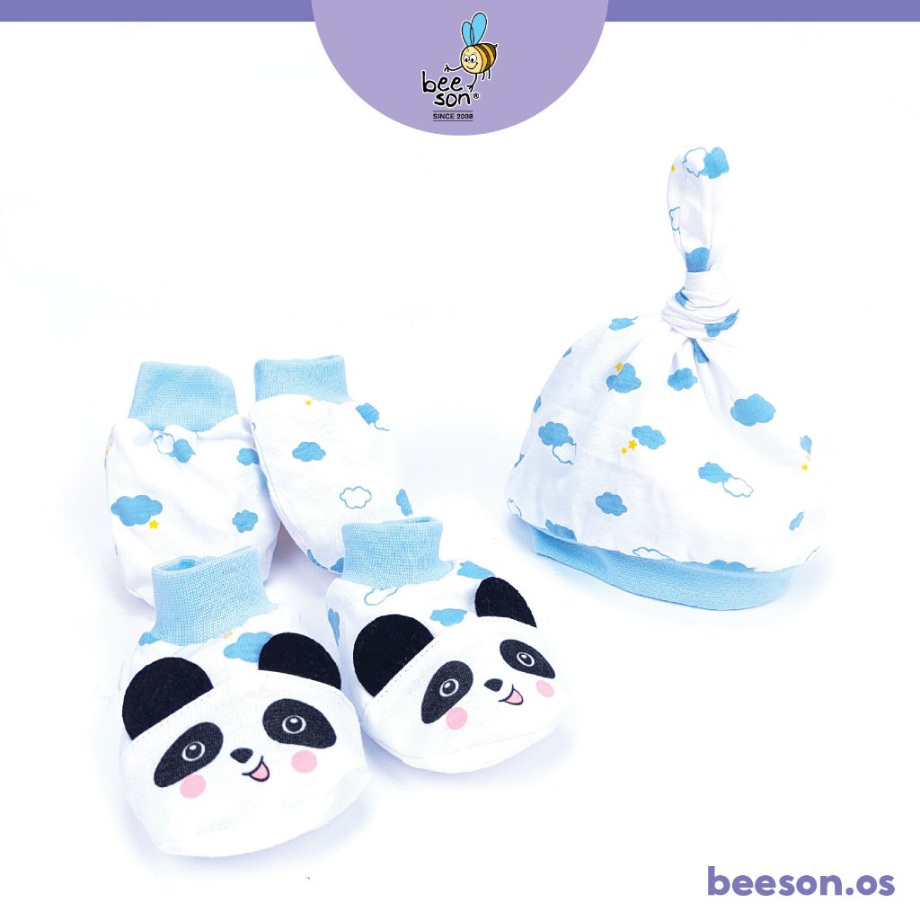 Beeson 3in1 Newborn Mittens & Booties with Bonnet Set 10652 10690