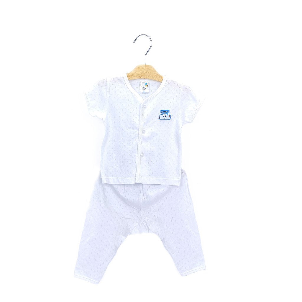 Beeson Newborn Baby Boy / Girl Short Sleeve with Long Pants Jacquard Suit Set 13013